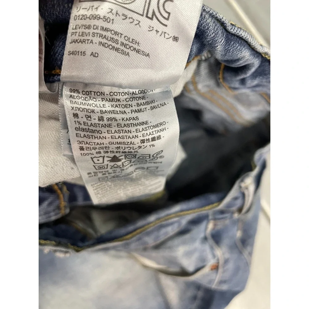 Levis 511 Jeans Mens 34x32 Blue Medium Wash Faded Denim Slim Straight‎